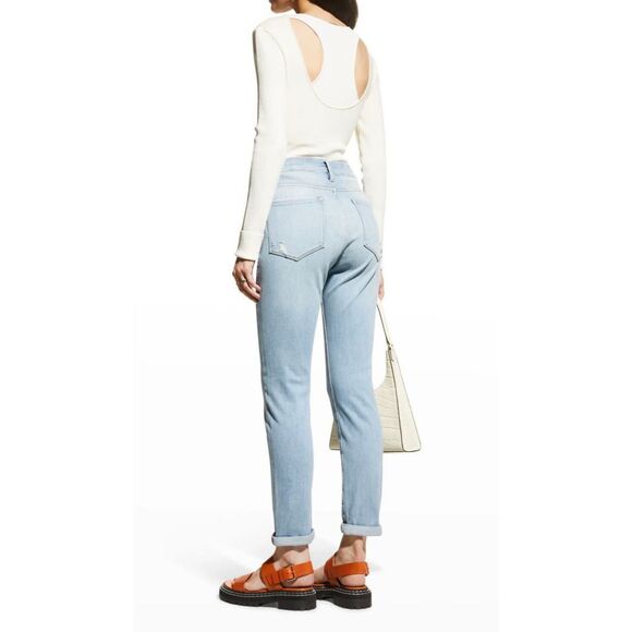 Frame Le Garcon Distressed Cropped Mid Rise Skinny Jeans Size 26 - Picture 2 of 9